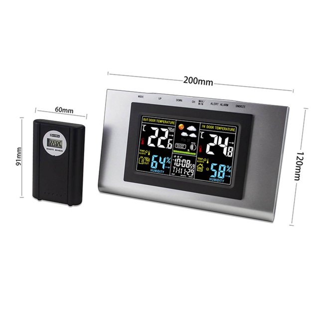 xinxixnxx Digital Alarm Clock Snooze Calendar Thermometer Alarm Clock Bedroom Desk Hygrometer Weather Display