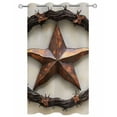 thumbnail image 2 of nqOlkjepod Outdoor Curtains for Patio Waterproof, Western Star Brown Outdoor Privacy Panels Grommet, Country Farmhouse Retro Texture Blackout Outside Curtains for Porch/Cabana 54"x95", 1 Panel, 2 of 8