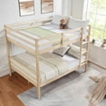 thumbnail image 4 of Kadyn Bed Frame, Platform Bed Frame,Full over Full Bunk Bed with Ladder,Wooden Bunk Bed with High Guardrail and Ladder,No Box Spring Needed,Natural, 4 of 11