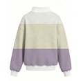 thumbnail image 4 of Kids' Sweatshirt Color Block Mock Neck Dropped Shoulder Long Sleeve Casual Pullover Basic Comfortable Fall Top, 4 of 4