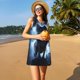 thumbnail image 3 of Balery Night Scene of Wolves Vestidos de verano para mujer con estampado: vestido holgado sin mangas, vestido playero informal y cómodo para días calurosos., 3 of 7