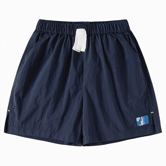KPOPLK Toddler Boys Athletic Shorts Kids Quick Dry Side Slit Basketball Gym Shorts with Pockets 1-6 Years Size 2-3 Years,Navy