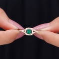 thumbnail image 5 of Rosec Jewels Natural Emerald Engagement Ring with Diamond for Women ( AAA Quality), 14K Rose Gold, US 11.00, 5 of 7