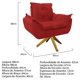 thumbnail image 5 of Sillón Odette base giratoria - Rojo WEIK Odette, 5 of 5