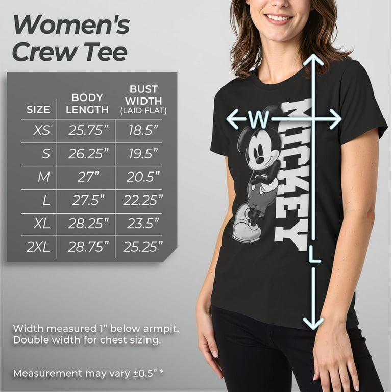 Mickey & Friends Women's Plus Size 2X Large Logo Graphic Tee in