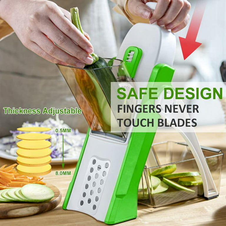 8Pc Safe Mandoline Slicer High-Quality Materials Multi-Function Vegetable  Slicer