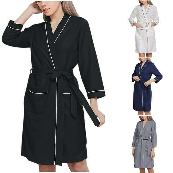 Bovxnpu Robes for Women, Women's Robe Soft Long Bathrobe Spa Robe Women Home Clothes Nightgown