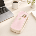 thumbnail image 3 of RNKR Large Capacity Pencil Case, 2 Compartment Pouch Pen Bag for Adults Teen College, Zipper Pouch Office Supplies Stationery, Pink, 3 of 9