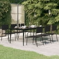 thumbnail image 1 of vidaXL Garden Dining Table Black 200x100x74 cm Steel and Glass, 1 of 4