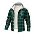 thumbnail image 4 of HAiming Fleece Lined Jacket for Men Plaid Button Drawstring Hooded Coats Long Sleeve Casual Warm Fashion Clothes, 4 of 4