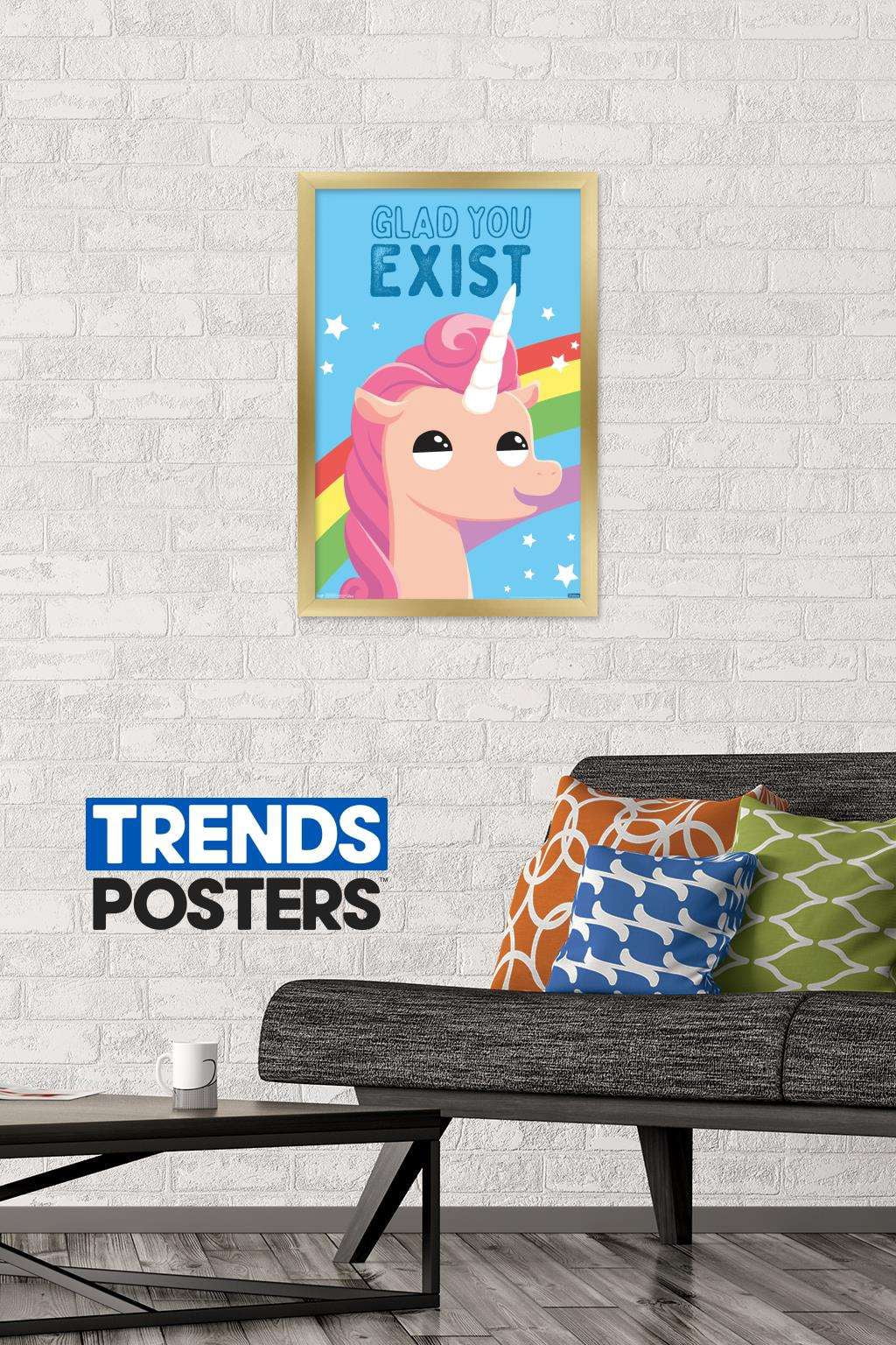 Glad You Exist Wall Poster, 14.725" x 22.375", Framed