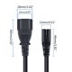 thumbnail image 3 of Universal Cord Male to Female Cable C14 to C7 Conversion Cord Electrical Cord PVC Power Adapters Easy Connection Cable, 3 of 4