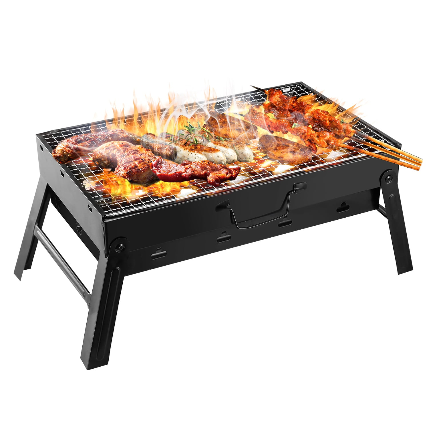 Charcoal BBQ Grill Barbecue Red Camp Garden Picnic Outdoor Portable Grill BBQ 