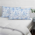 thumbnail image 4 of Watercolor Blue Floral Pillow Covers Queen, Blue Ombre Botanical Summer Soft Brushed Microfiber Breathable Throw Pillow Covers, Pillowcase with Zipper for Couch Sofa Bedroom Living Room 20"x30", 4 of 9