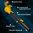thumbnail image 3 of 540 CFM 150 MPH Cordless Leaf Blower, Super Power, Equipped with 4.0Ah Battery for Extra Long Life, 6-Speed ​​Dial, 2-Stage Hose, Battery Powered Leaf Blower for Yard Work,Dust Removal,Snow Removal, 3 of 9