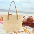 thumbnail image 6 of Straw Beach Bags Tote Bag Handwoven Shoulder Bags Purse , Beige, 6 of 7
