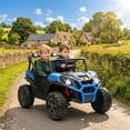thumbnail image 2 of Qaba 2 Seater 24V Electric Car for Kids with Remote Control, Blue, 2 of 10