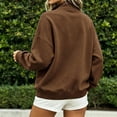 thumbnail image 4 of Horkkom Quarter Zip Pullover Women Casual Loose Soft Tops Oversized Fall Winter Sweatshirt M, 4 of 6