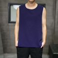 thumbnail image 4 of Aayomet Débardeur Basique pour Hommes et Été Décontracté Sans Manches Col Rond Imprimé Style Raglan (Marine, TTTG), 4 of 4