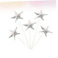 thumbnail image 5 of FRCOLOR 60pcs Silver 3D Star Cake Picks Aluminium Foil Paper Party Cupcake Topper for Birthday Decor, 5 of 8