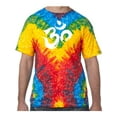 thumbnail image 1 of White Brushstroke AUM Tie Dye Tee Shirt - Woodstock, Medium Kids (10-12), 1 of 1