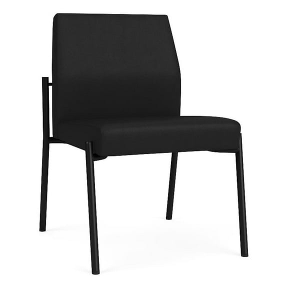 Mystic Reception Waiting Room Armless Guest Chair / Black Steel / Black