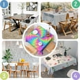 thumbnail image 4 of Colorful Tie Dye Mandala Pattern Square Tablecloth,Waterproof Square Table Cover,Wipeable Spillproof Washable Table Cover for Home Kitchen Party Decor 42"X42"(107x107cm), 4 of 6