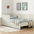 thumbnail image 5 of Jopath Twin Size Upholstered with 2 Storage Drawers,Adjustable Velvet Platform Bed Frame for Living Room Bedroom,Beige, 5 of 13