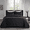 Black, variant on IR Imperial Rooms 3-Piece Quilt Set, Chevron Pattern Microfiber Soft Embossed Bedspread with 2 Pillow Shams, Queen, Gray