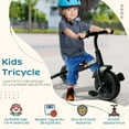 thumbnail image 4 of Qaba 3-Wheel Recreation Ride-On Toddler Tricycle With Bell Indoor / Outdoor  - Black, 4 of 10