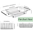 thumbnail image 2 of DPZM Expandable 304 Stainless Steel Dish Drying Rack,Dish Rack,L15.3~22.4''xW12.2''xH3.93'' Drying Rack Kitchen,Kitchen Sink Organizer,Over The Sink Dish Drying Rack with 1Pcs Chopstick Holder, 2 of 7
