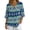 Blue Pixel Floral Print, variant on Casual Imitation Linen-Like Blouse for Holiday Travel, Lemon Pattern Comfortable Button Down Top Shirt Loose Fit, Size Large