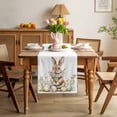 thumbnail image 3 of Easter Bunny Table Runner 72 Inches Long for Kitchen Dining, Pastel Spring Floral Wreath Rabbit Eggs Dresser Scarf Farmhouse, Dining Table Decorations for Wedding/Parties, 14 x 72 In, 3 of 8