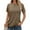 Brown, variant on AOOCHASLIY Sport Clothes Clearaces Women's Casual Loose Elastic Yoga Tops Solid Colour Plunge Round Neck Short Sleeve T-Shirt Loose Top