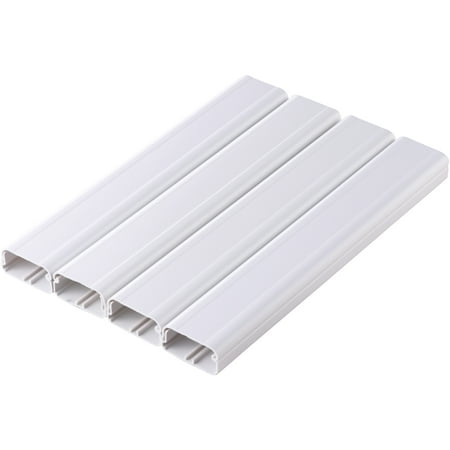 Onn White Connecting Cable Covers, 4-Pack (Best Way To Hide Cables Wall Mount Tv)