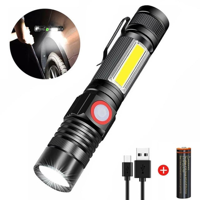 Linterna T6+ Cob Linterna Led Multifuncional Para Exteriores Recargable Por Usb Luz De Trabajo Cob Methold HA017902-00