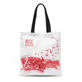 thumbnail image 1 of NUDECOR Canvas Tote Bag Festival Various Music Notes on Stave Bird Song Flying Reusable Shoulder Grocery Shopping Bags Handbag, 1 of 1