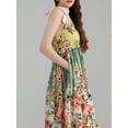 thumbnail image 5 of Mevireiy Women Y2K Flowy Smocked Maxi Dress Sleeveless Tie Shoulder Boho Floral Beach Sundresses, 5 of 8