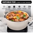 thumbnail image 5 of Dutch Oven, 6QT Enameled Cast Iron Dutch Oven Cooking Pot with Lid & Dual Handles, for Bread Baking Braising Stewing, Heavy Duty & Non Stick, Oven & All Stovetops Safe - Khaki, 5 of 7