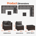 thumbnail image 3 of Dateyes 7-Piece Outdoor Patio Sectional Sofa Set, All-Weather Wicker Rattan Furniture with Coffee Table & Waterproof Cover (Grey), 3 of 8