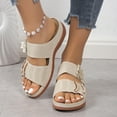thumbnail image 5 of AXXD White Summer Sandals for Women 2024 Wedge Summer Beach Mothers Day, 5 of 5