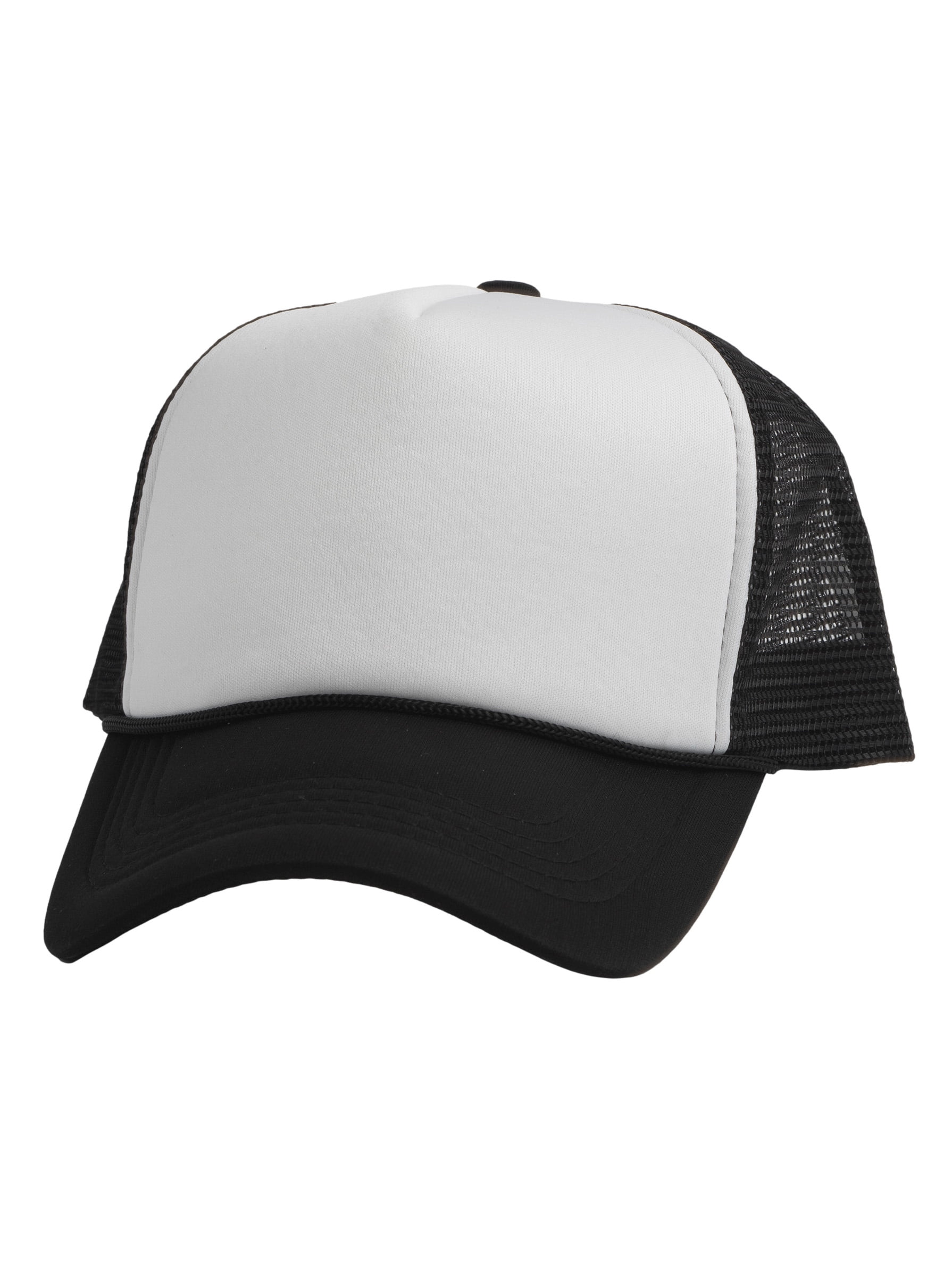 Top Headwear Rope Trucker Foam Mesh Hat White/Black