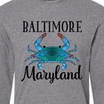 thumbnail image 4 of Inktastic Baltimore Maryland Vacation Blue Crab Long Sleeve T-Shirt, 4 of 5