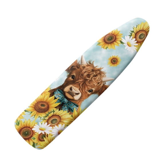 HELLHERO Calf and Sunflower Ironing Board Cover 3 Fasteners Elastic Edge Anti-Slip Protection Covers(Not Heat Resistant)