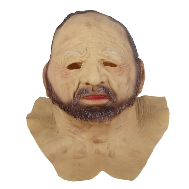 Máscara facial realista de látex de anciano para disfraces y mascaradas de Halloween