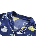 thumbnail image 5 of LYMAYTER Little Boys Girls Silk Satin Pajamas Set for Kids Toddler Printing Short Sleeve Jammies Outfit 2PCS Summer Buttons Sleepwear Loungewear Size 4-8t 0968, 5 of 8