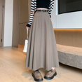 thumbnail image 3 of Falda plisada de primavera y verano para mujer, vestido elegante adelgazante de cintura alta, falda larga, sensación de alta gama, 3 of 4