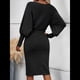thumbnail image 4 of Suéter de Larga con Cuello Alto y Farol para Mujer, Estilo Formal, Ajustado, Ajustado, Estilo Lápiz, Midi, para Vestir Negro L, 4 of 7