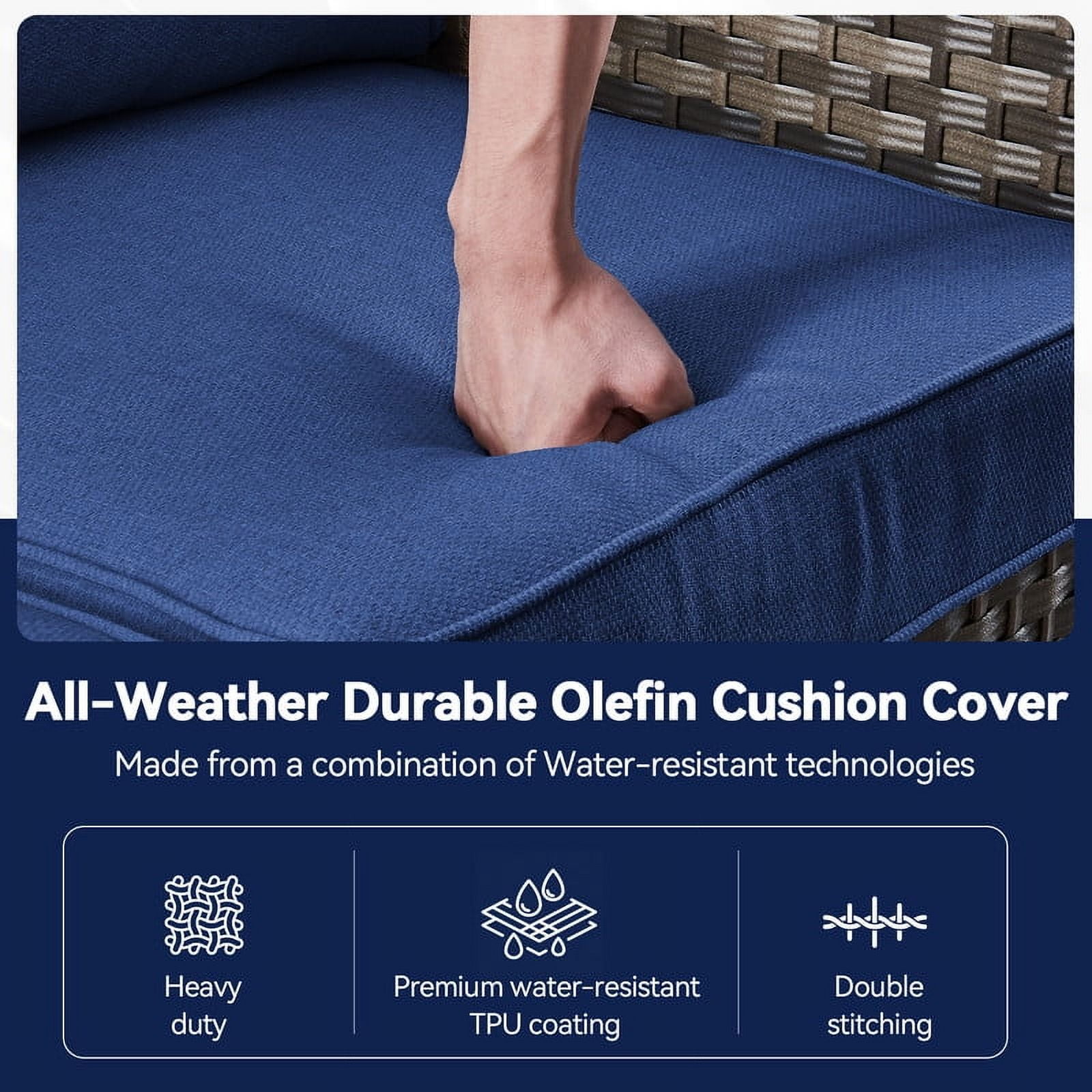 Bellefurn Deep Seat Cushion Set 25x22x4 inch Outdoor Cushions for Patio Furniture,Outdoor Chair Cushions Waterproof & Fade Resistant Patio Furniture Cushions for Wicker Chair,Sofa,Couch