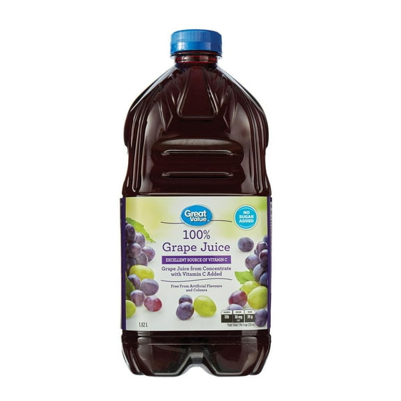 Great Value Jus de Raisin à 100 % 1.82L